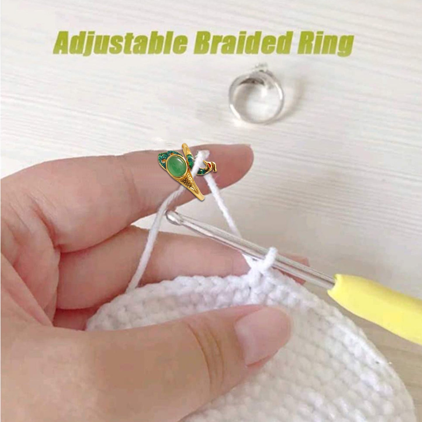 Stone Open Knitted Peacock Personalized Creative Rings