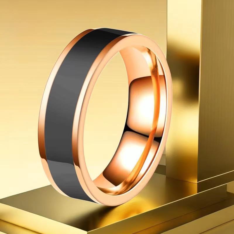 Women's Stainless Steel Female Niche Advanced Style Wide Titanium Simple Ring