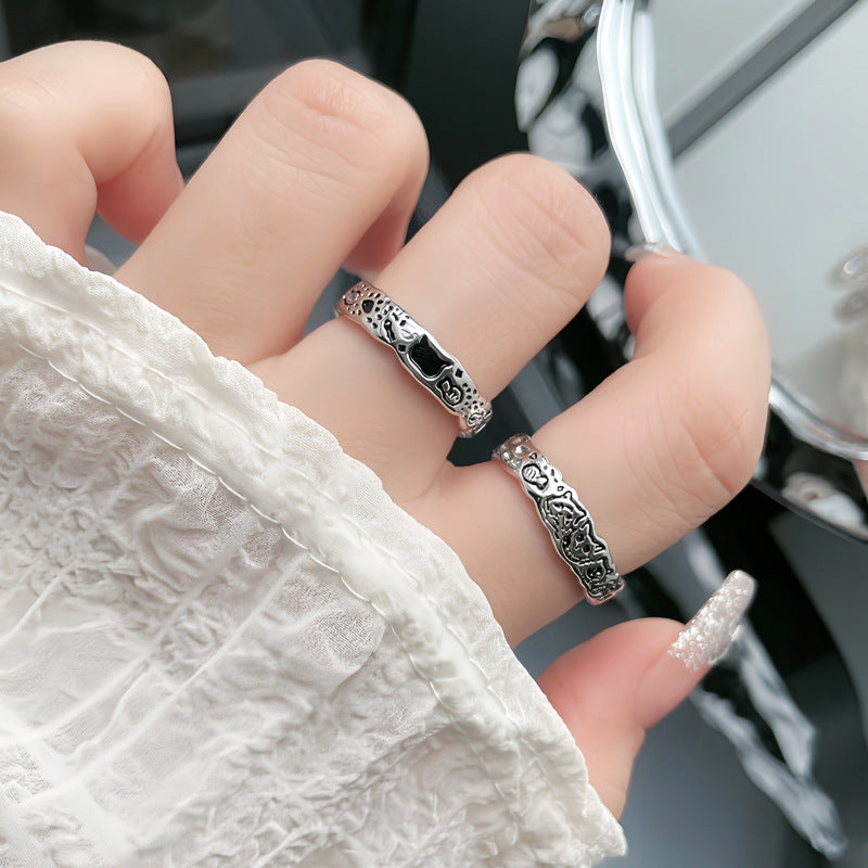 Personalized Iti Kitty Couple Style Simple Fashion Temperamental Minority Rings