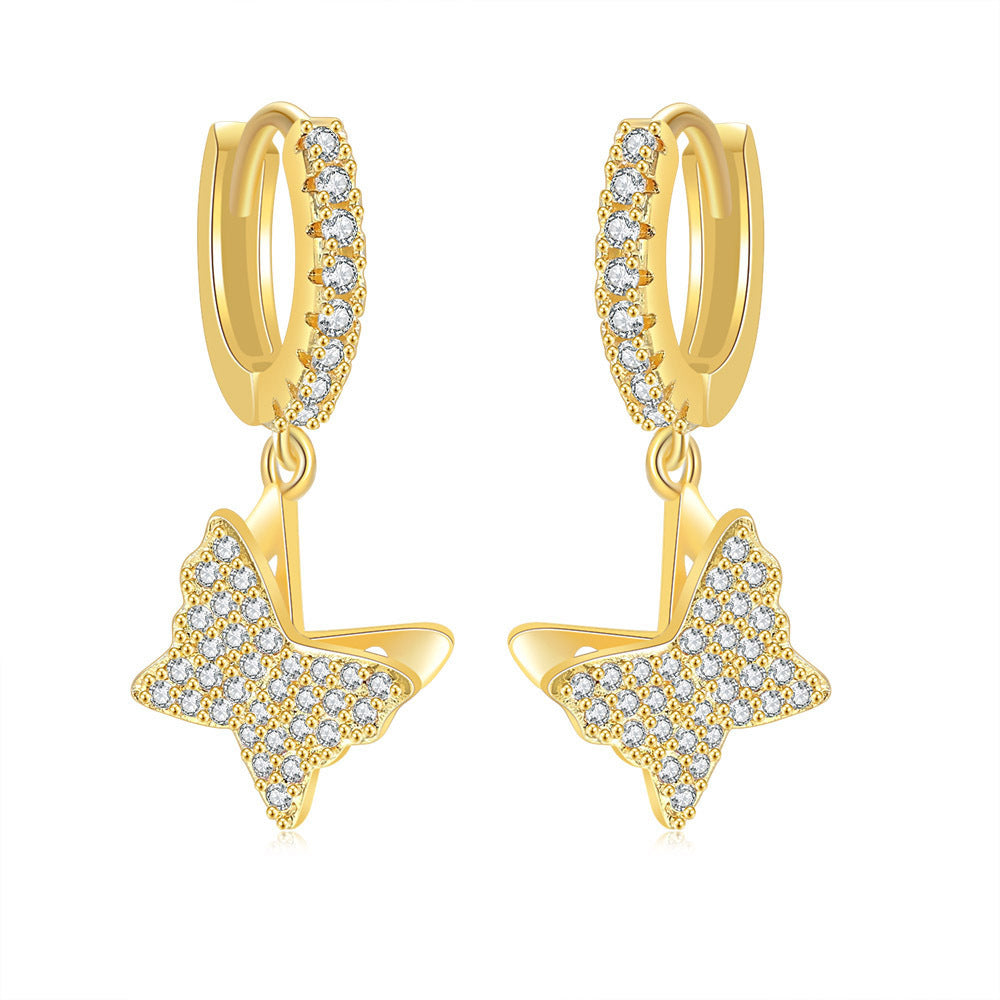 Women's & Men's Popular Zircon Cross Butterfly Star Moon Hip Ear Buckle
