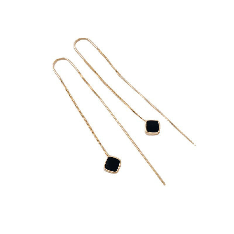 Women's High-grade Light Luxury Trendy Black Temperamental Tassels Rings