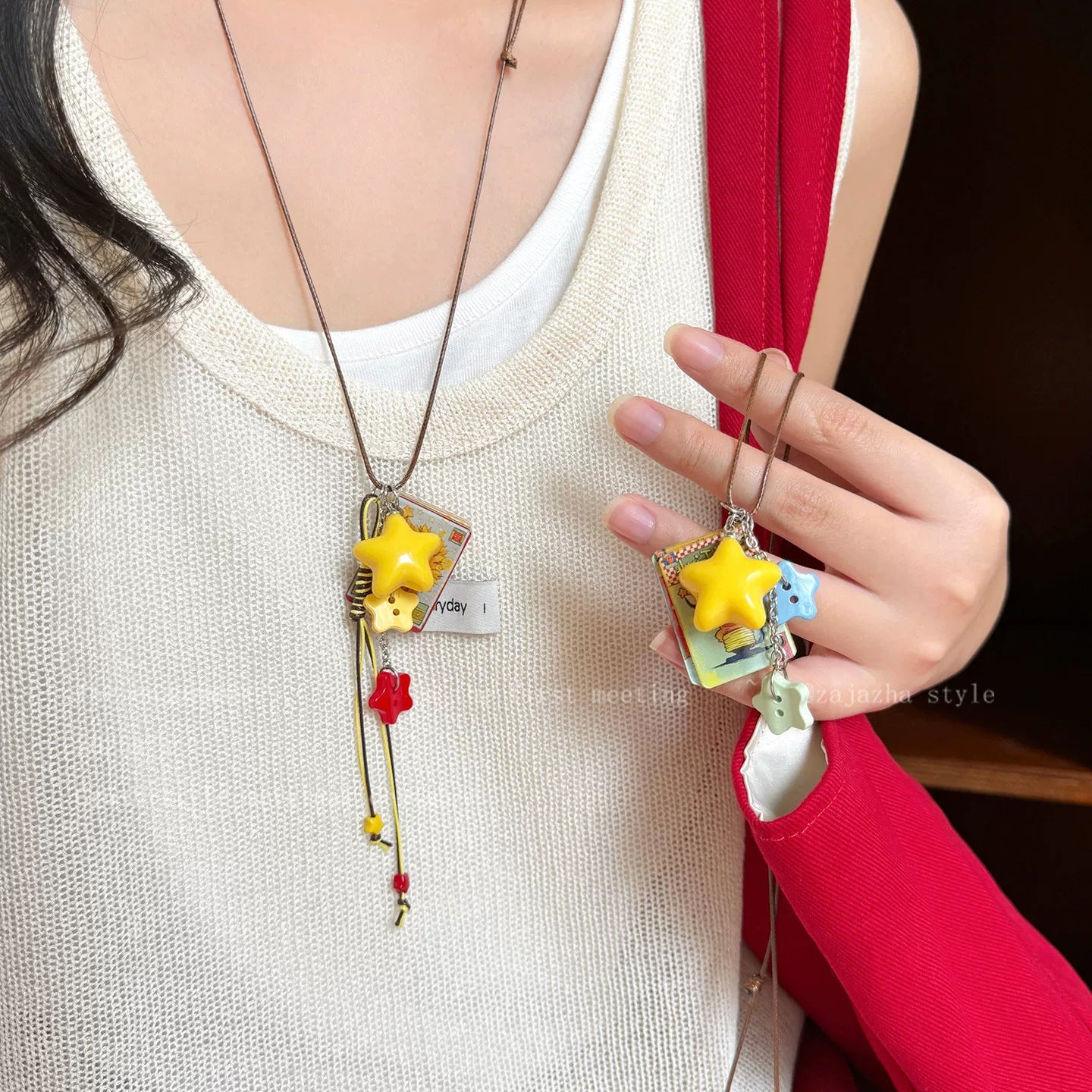 Long Halter Beach Dopamine Yellow Niche Seaside Clavicle Chain Pendants