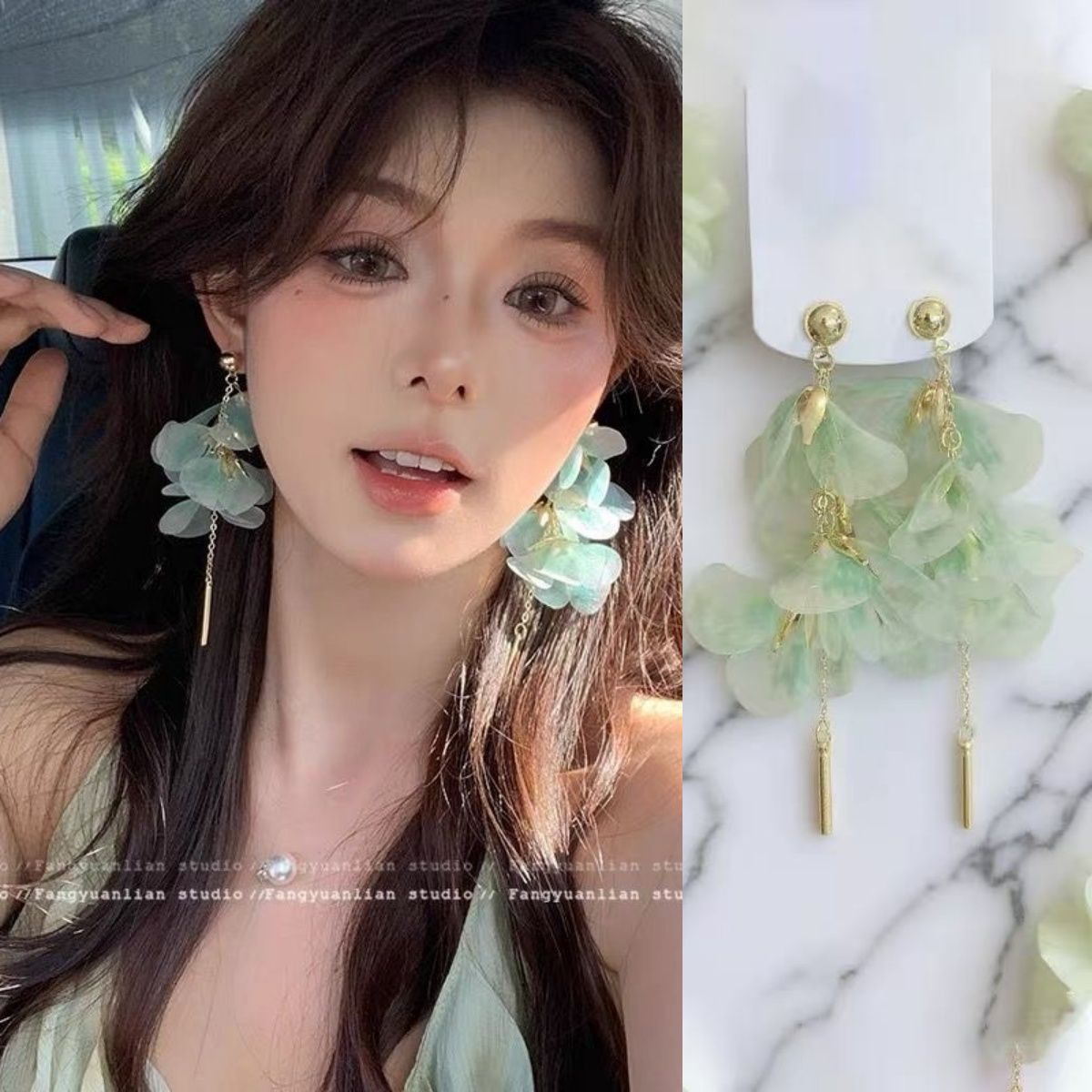 Women's Island Yi Straw Flower For Exaggerated Earrings