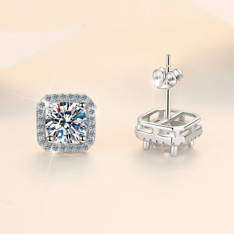 High Carbon Diamond Full Round Bag Four Earrings