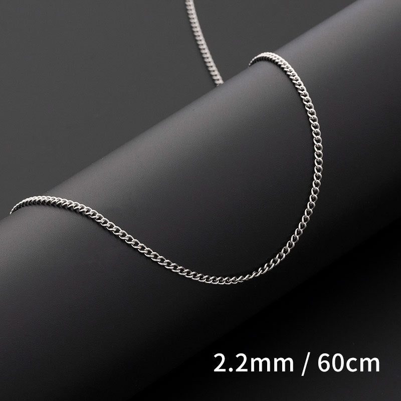 Men's Titanium Steel Chain Stainless Curb Thin Twisted Necklaces