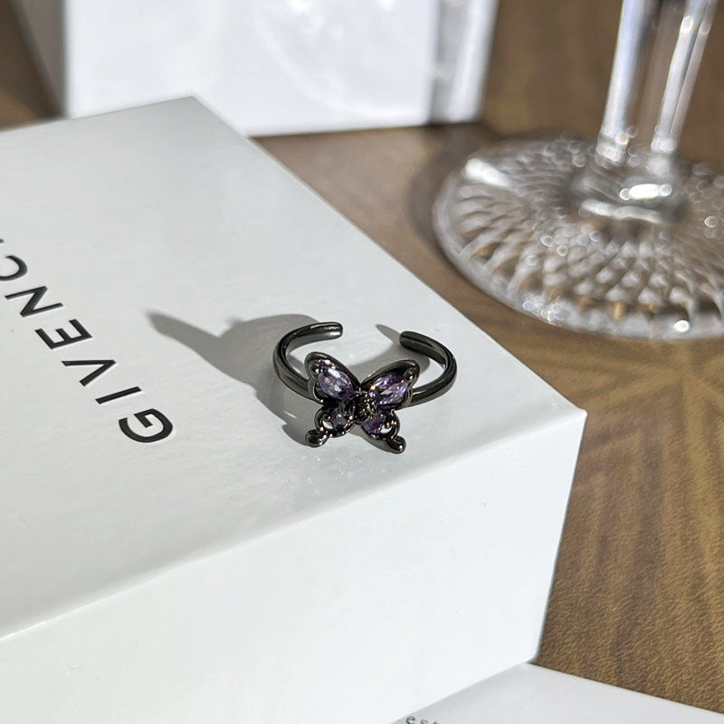 Gothic Style Cross Open-end Personality Sweet Cool Hot Butterfly Dark Ring