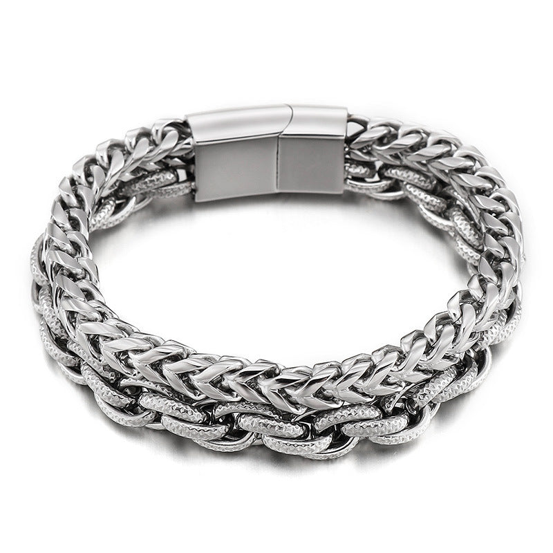 Men's Punk Rock Simple Fashion Stainless Steel Titanium Bracelets