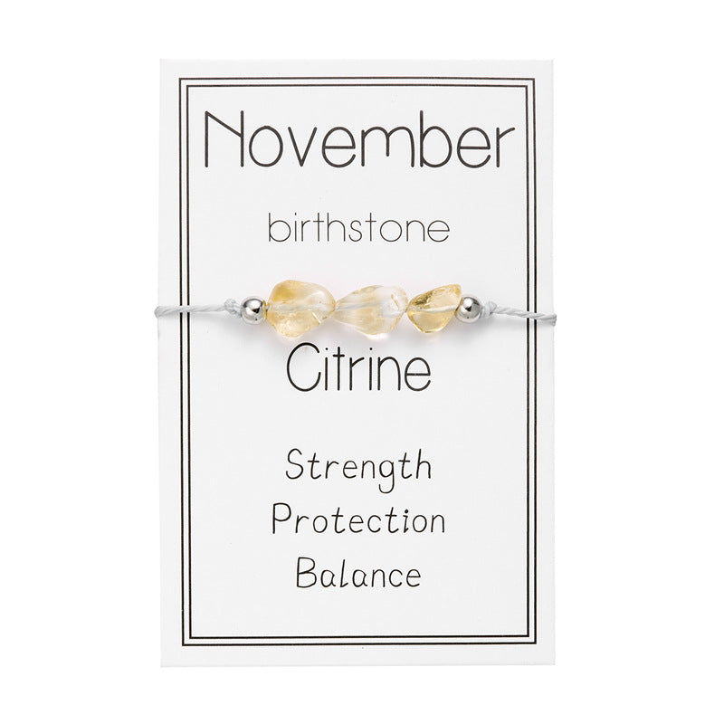 Irregular Month Birthstone Creative Natural Stone Bracelets