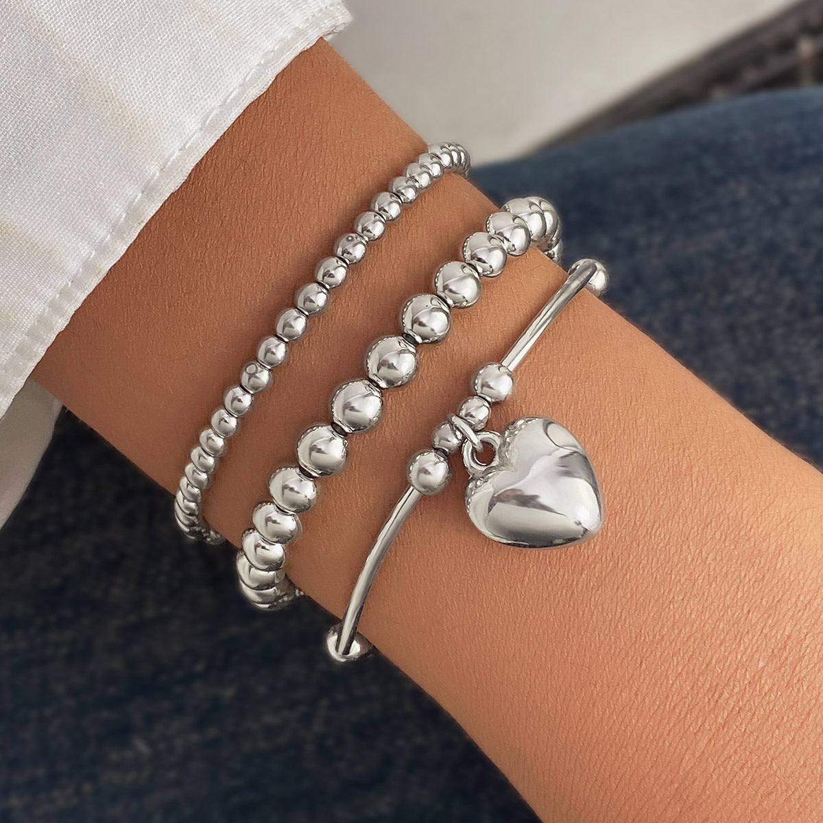 Sweet Cool Beaded Female Hot Niche High-grade Love Male Bracelet