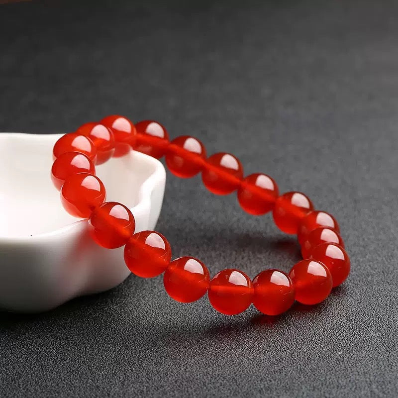 Natural Cherry Blossom Floating Flowers Agate Chalcedony Fashion Sweet Single Bracelet