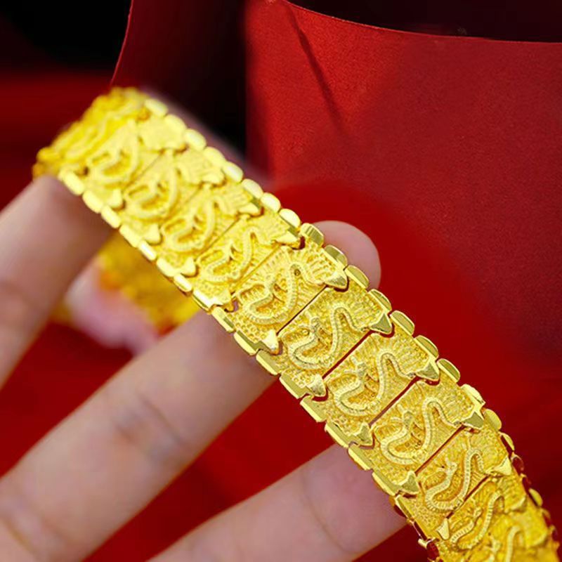 Women's & Men's Alluvial Gold Artificial Special Interest Light Luxury High-grade Wedding Watch Bracelet