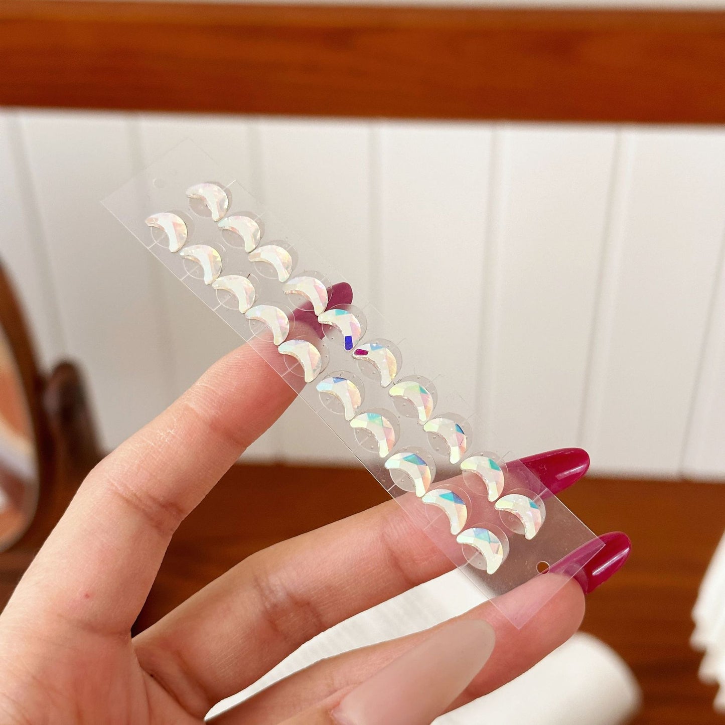 Fashion Auricular Point Sticker Crystal Ear Patch Bead Massage Stress Earrings