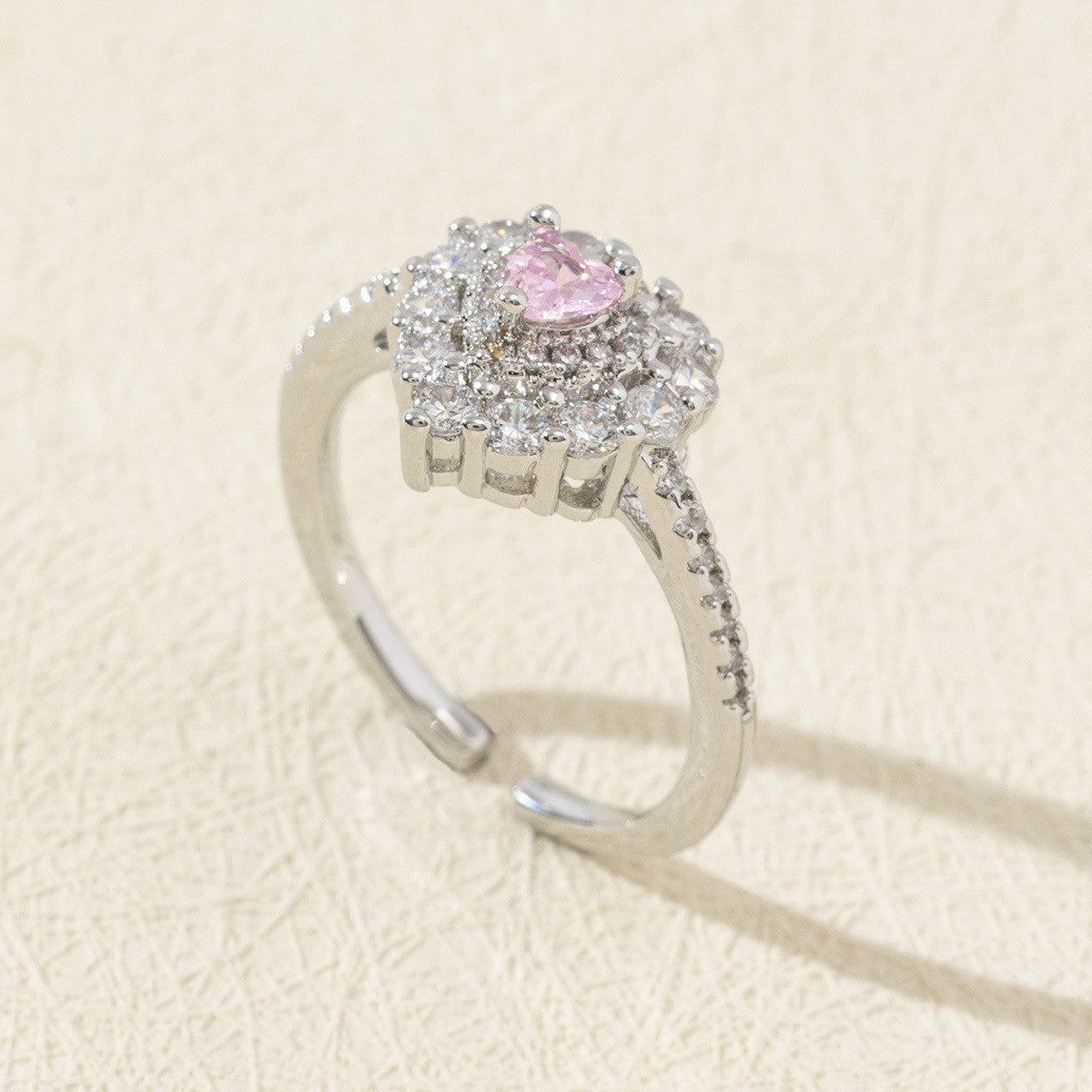 Cute Open Fashion Zircon Female Simple Ring
