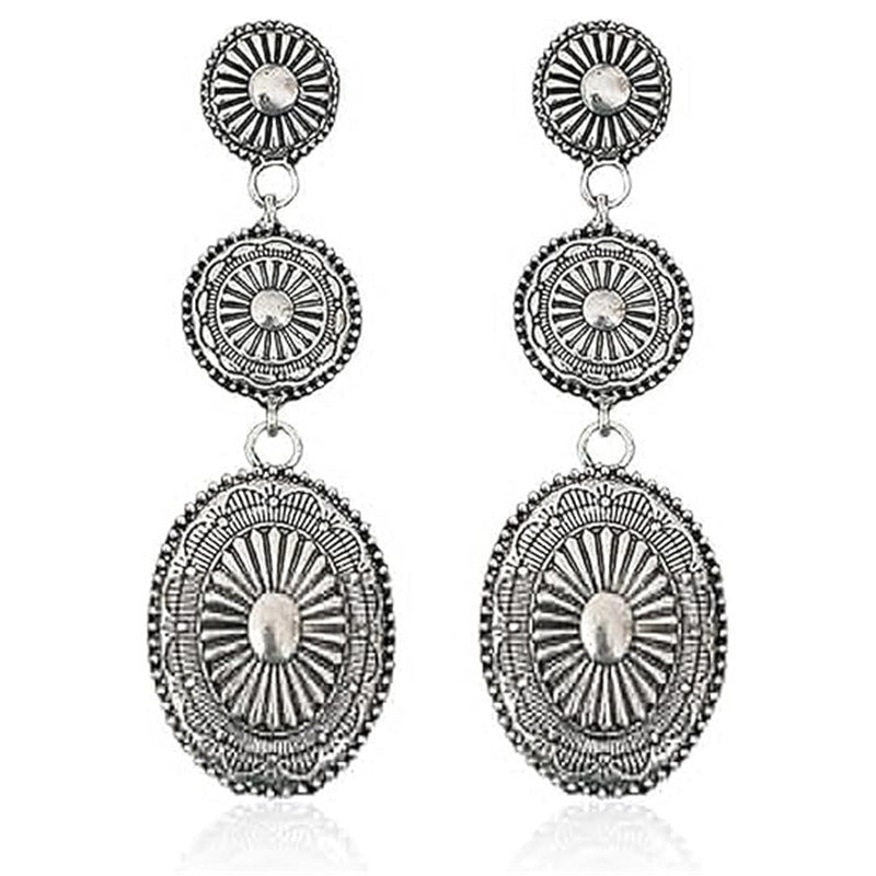 Drop-shaped Long Chain Bohemian Lady Couple Earrings