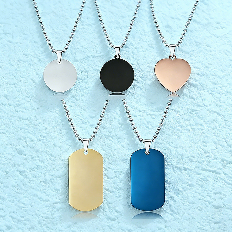 Laser Color Printing Material Holiday Gift Lettering Stainless Necklace