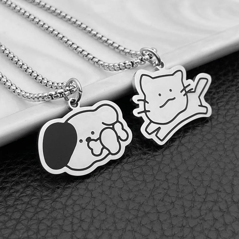 Kitten Puppy Cute Trendy Couple Girlfriends Pendants