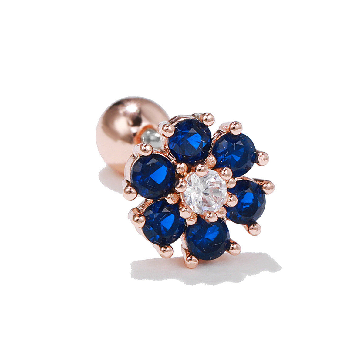 Style Retro Two-color Flower Ear Bone Gold Rings