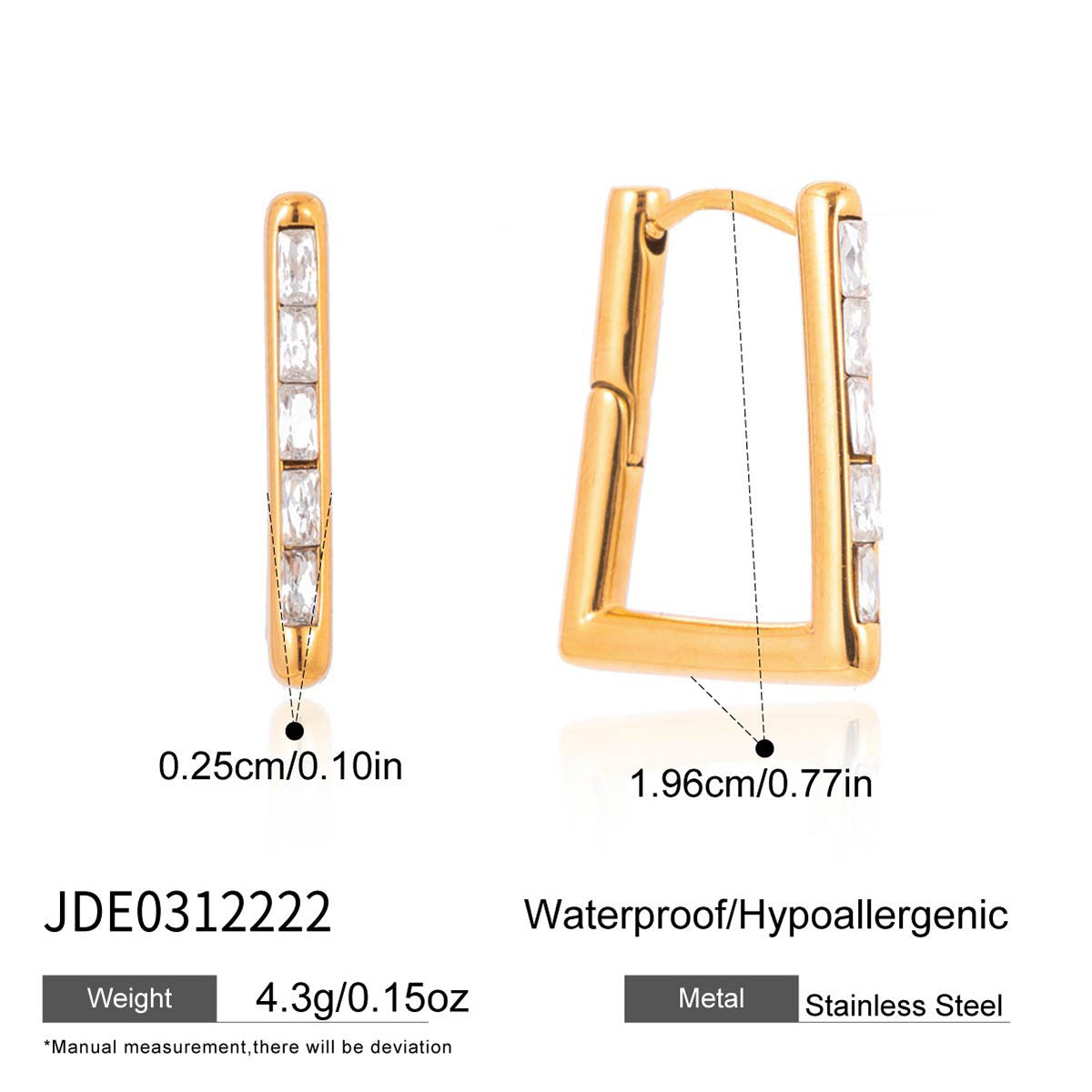 Geometric Square Stainless Steel Light Luxury High-grade Earrings