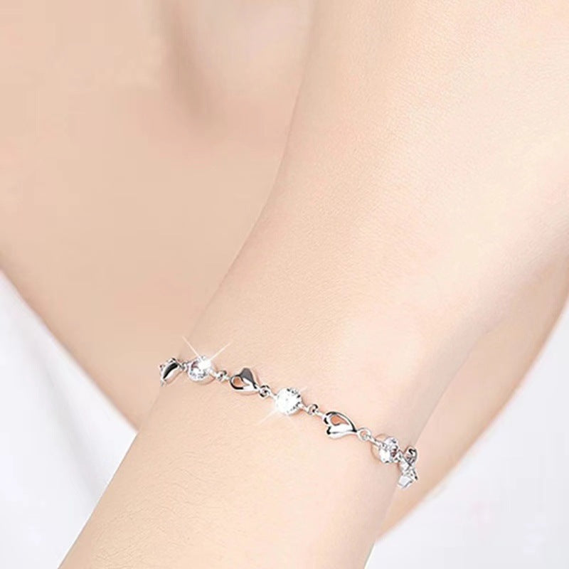 Women's Ocean Heart Sier-plated Light Luxury Minority Valentine's Day Bracelet