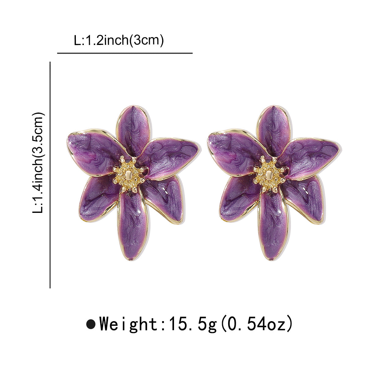Women's Vacation Style Enamel Color Flower Pearl Light Luxury High-grade Earrings