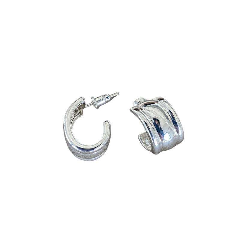 Temperament Ear Clip High-grade Wide Face Copper Rings