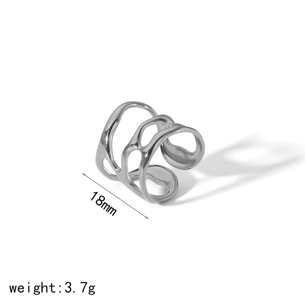 Open Female Gold Stainless Steel Threaded Adjustable Rings