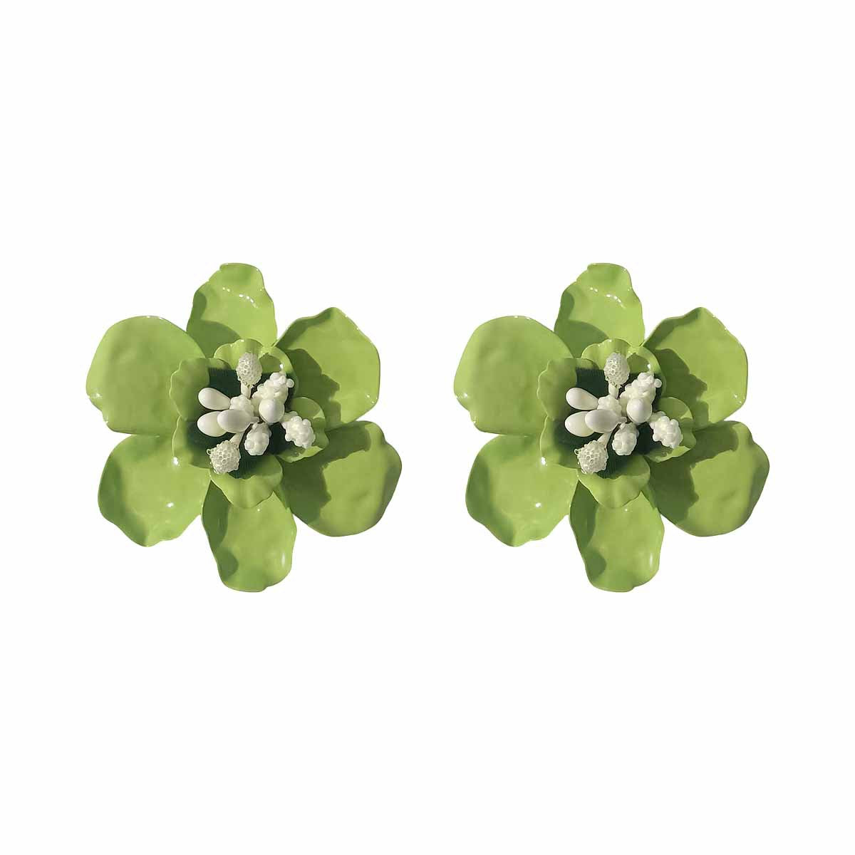 Women's Vacation Style Enamel Color Flower Pearl Light Luxury High-grade Earrings