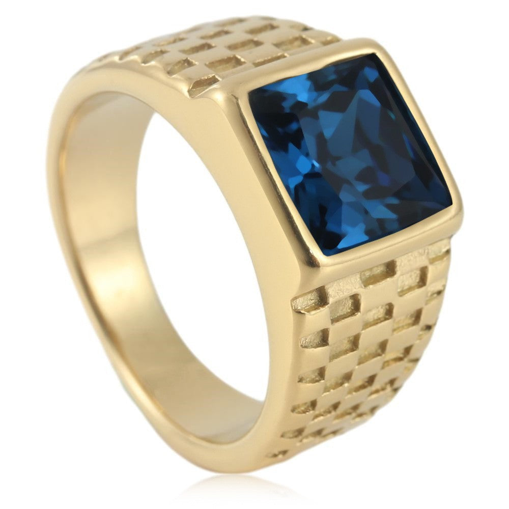 Men's Steel Stone Retro Trendy Personality Punk Rings