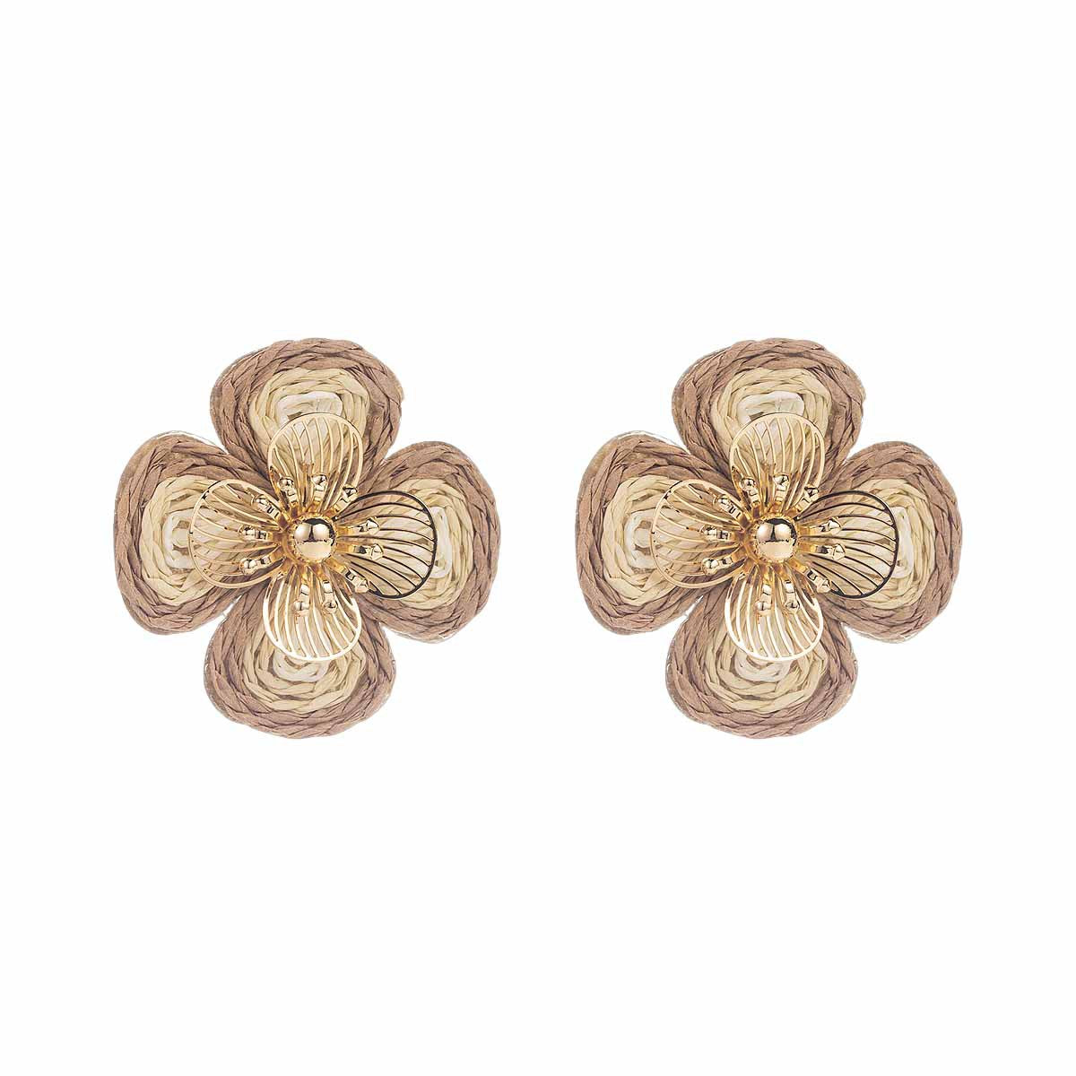 Women's Vacation Style Enamel Color Flower Pearl Light Luxury High-grade Earrings