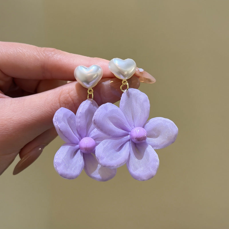 Palette Niche Design Sunflower Flower Female Vacation Style Stud Earrings