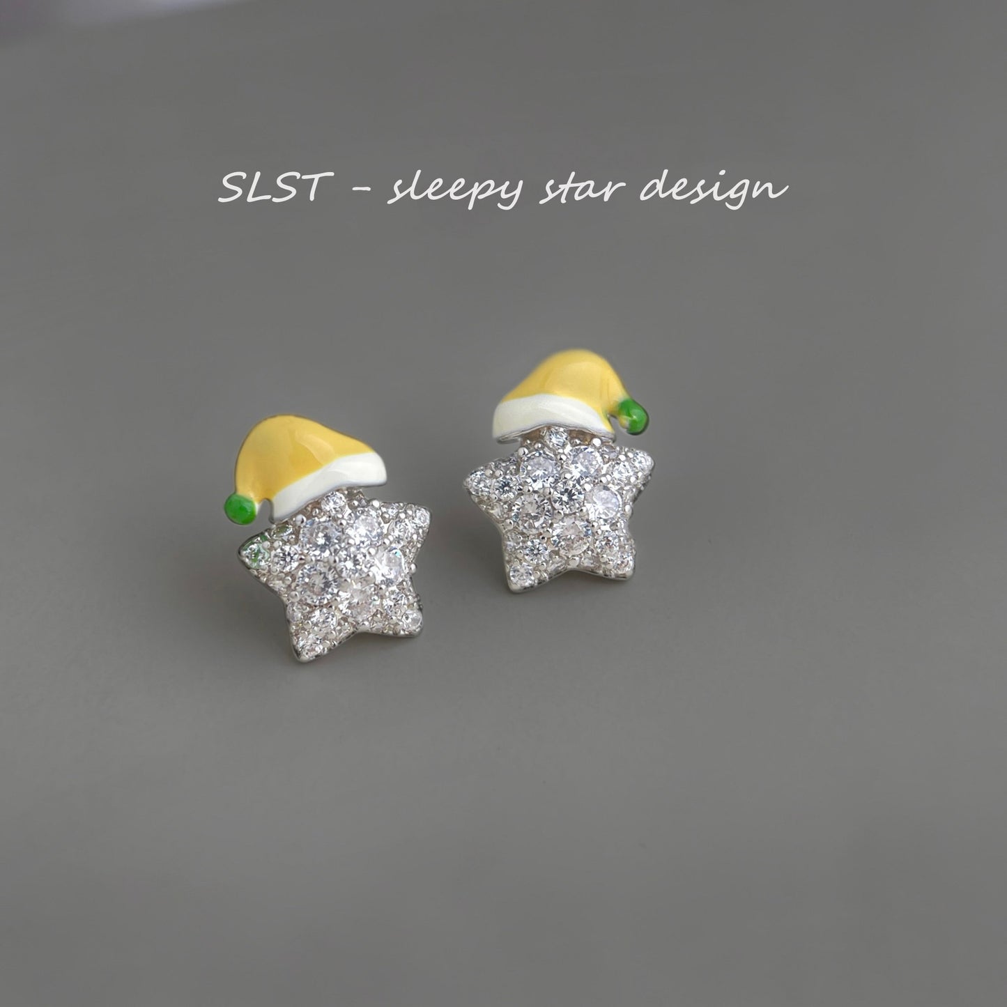 Micro Inlaid Zircon Enamel Drip Glazed Star Ear Creative Personalized Stud Earrings