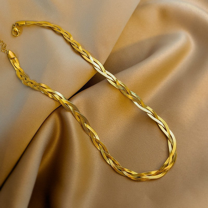 Steel Blade Chain Winding Minimalist Design Clavicle Advanced Necklaces