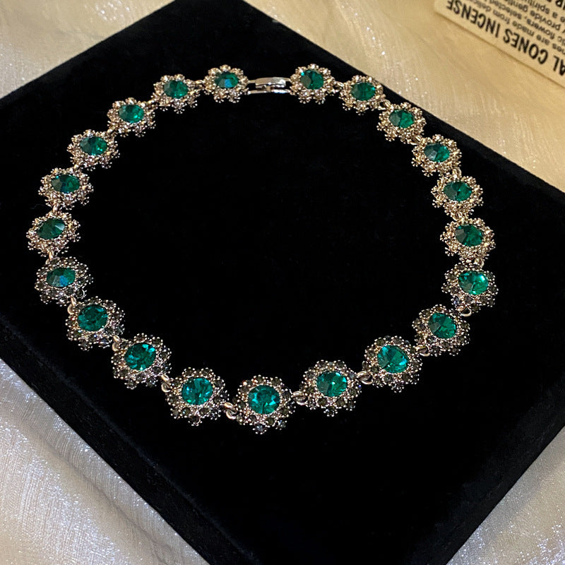 Women's Micro Glass Bead Lace French Vintage Court Necklace