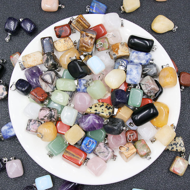 Stone Crystal Agate Small Colorful Jade Irregular Pendants