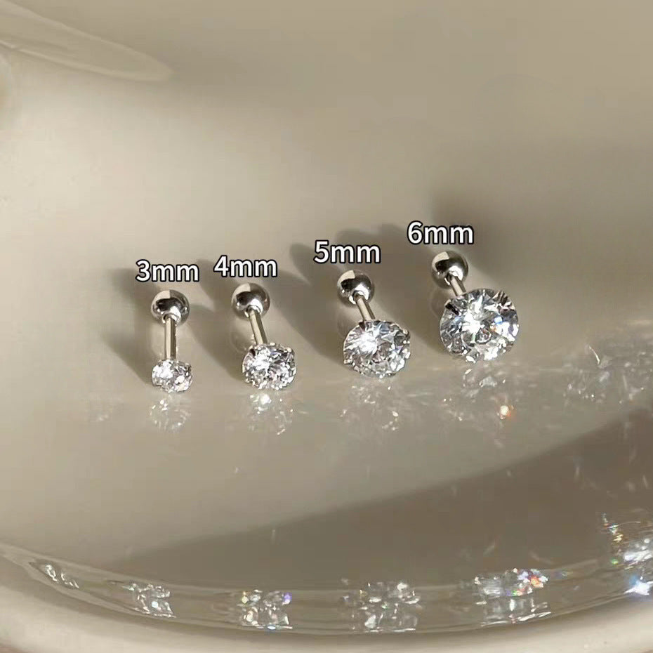 High-grade Screw Ear Bone Niche Design Exquisite Sleeping No Need Rings