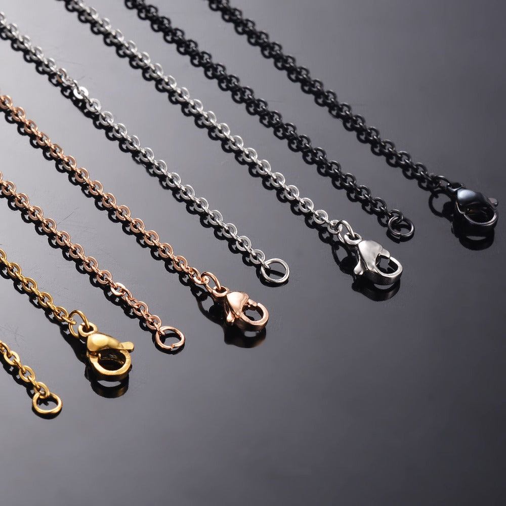 Stainless Steel Thin Chain Single Vertical Necklaces