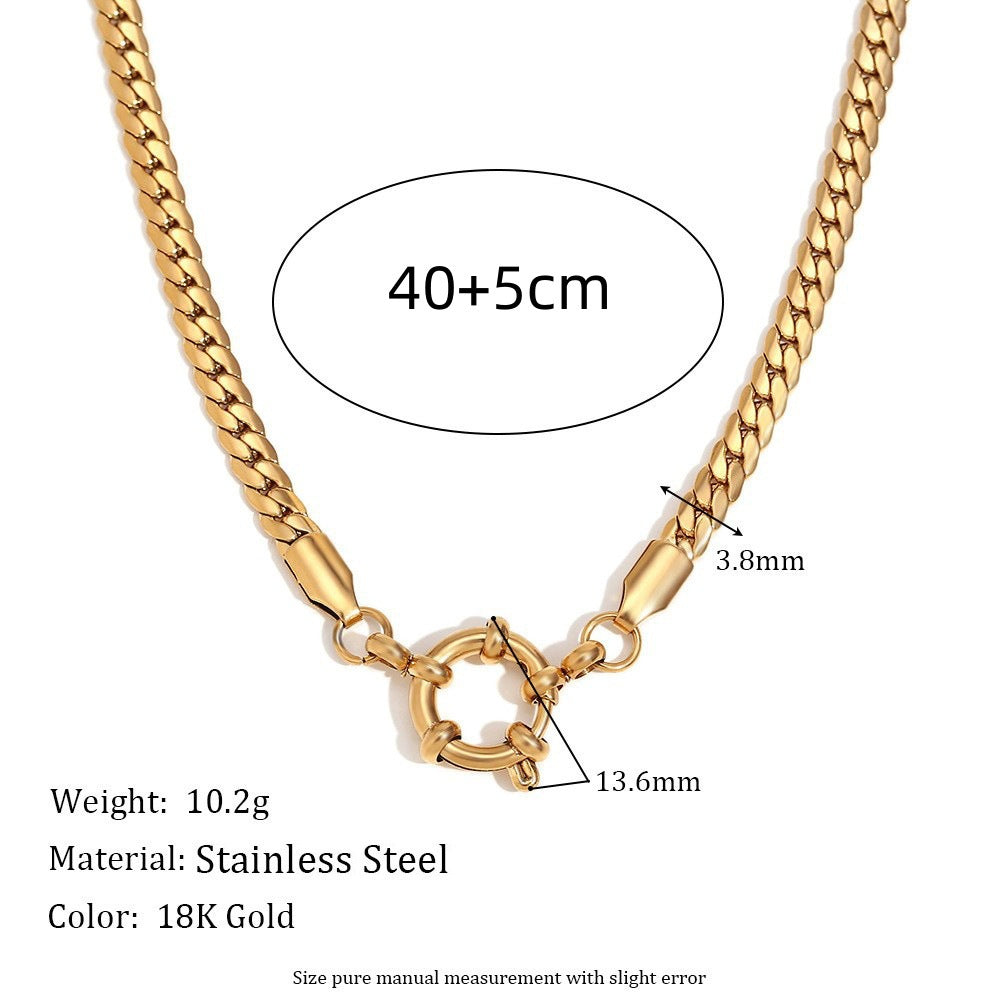 Stainless Steel Jeweled Furnace Vacuum Electroplating Necklaces