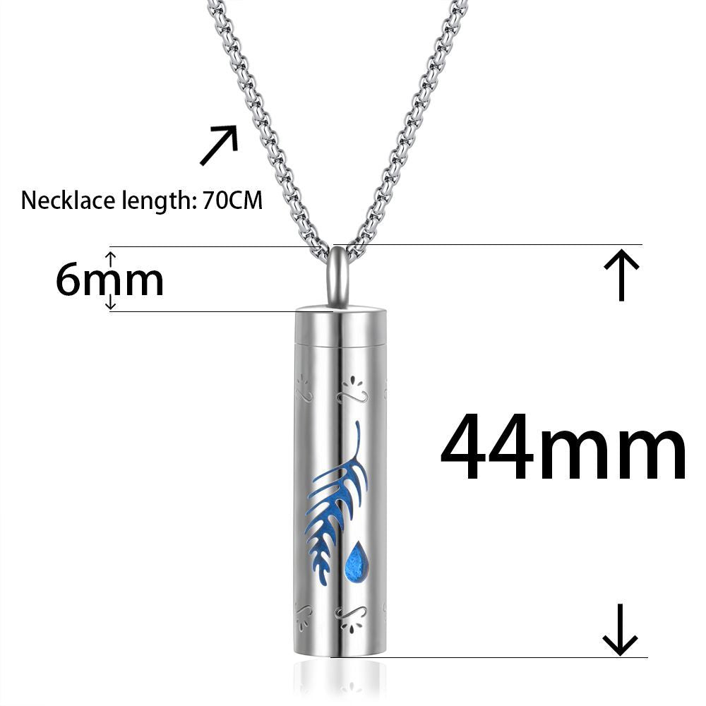 Perfume Bottle Essential Oil Stainless Steel Cylinder Corrugated Couple Pendants