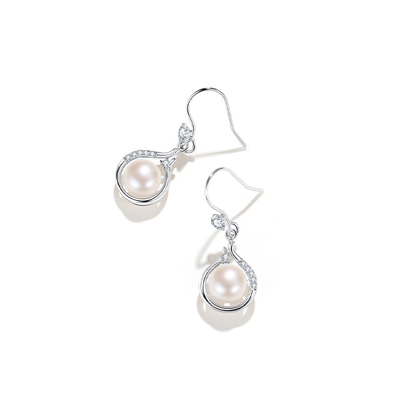 Women's Style Pearl Sterling Sier Spring Retro Simple Ear Earrings
