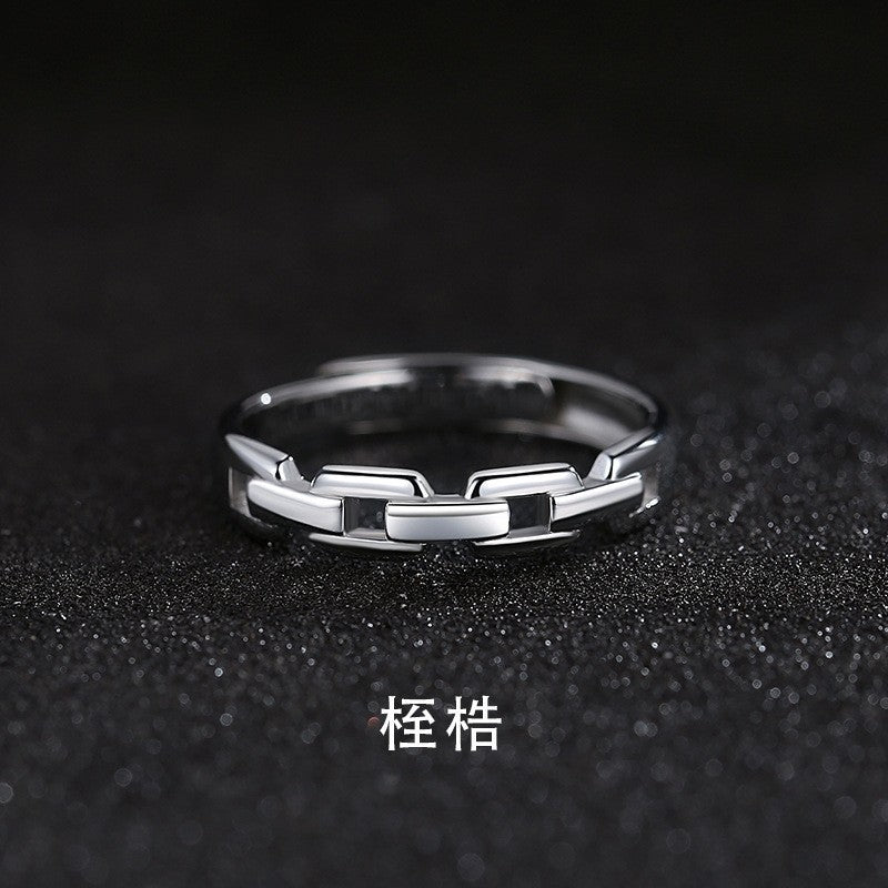 Men's Vintage Thai Sier Personality Distressed Single Creative Unisex Style Ring