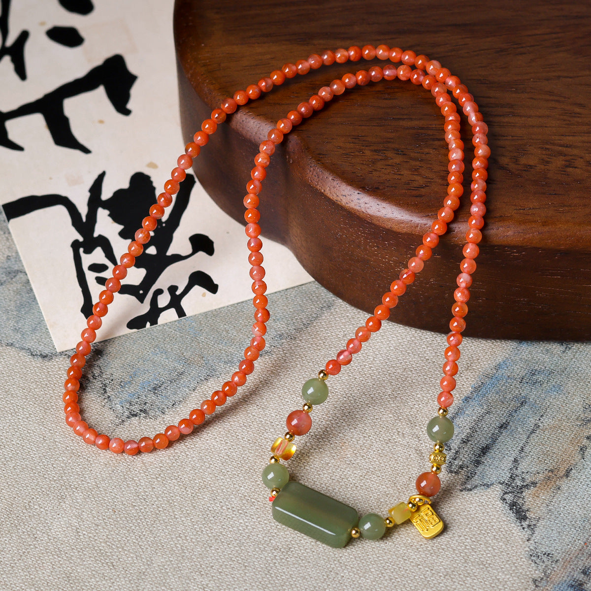 Southern Red Agate Chinese Style Crafts Jade Lucky Bracelet