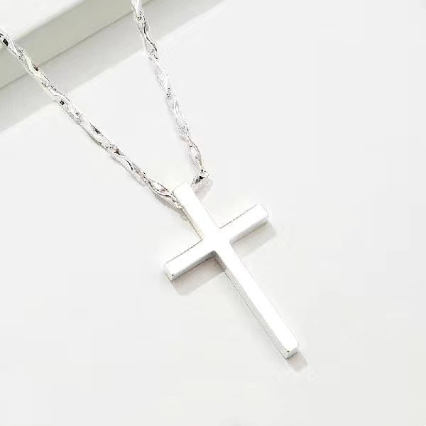 Men's Cross Fashionable Sier-plated Design Sense Niche Personal Pendants