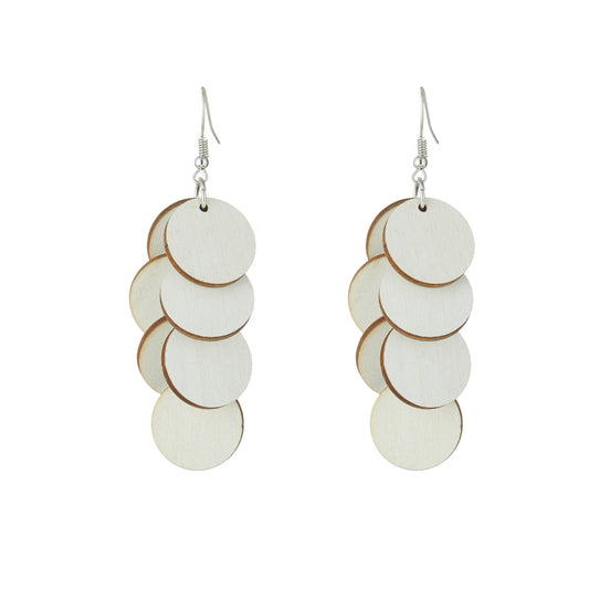Personality Wood Piece Retro Sweet Vacation Style Beach Earrings