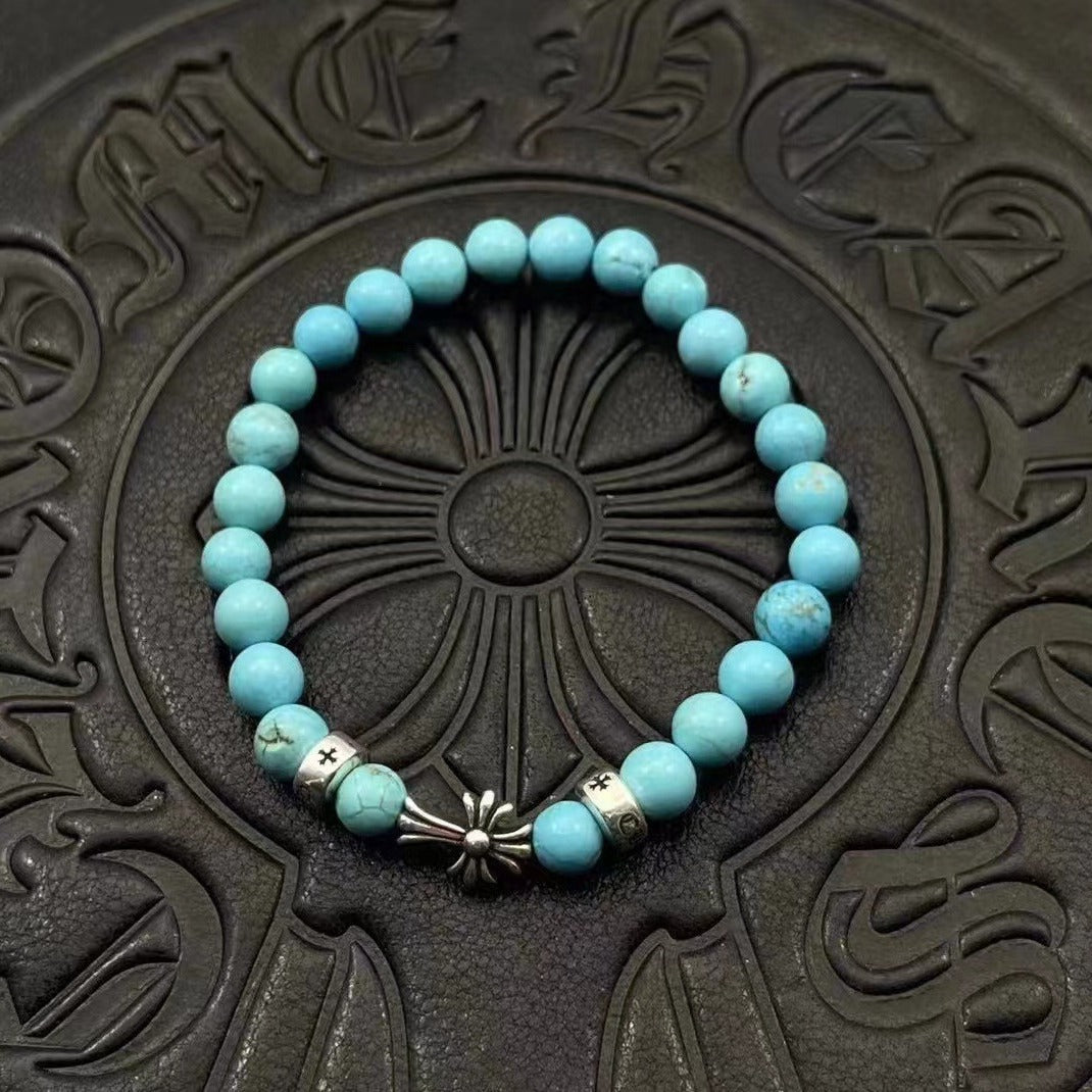 Women's & Men's Fashion For Couple Obsidian Turquoise Thai Bracelets