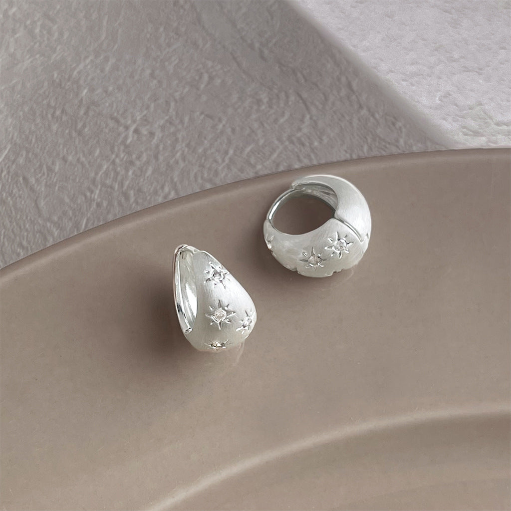 Matte Texture Geometric Female Niche Fashion Earrings