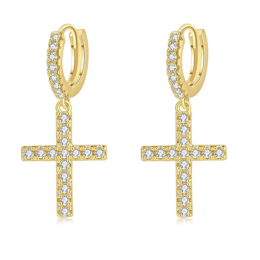 Copper Inlaid Zircon Gold Plated Ear Clip Hip Rings