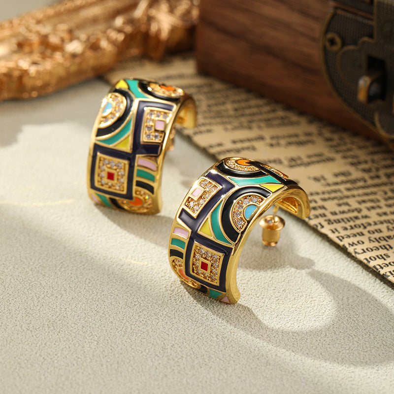 Women's Color Enamel Shaped Elegant High-grade Personality Special Interest Light Luxury Rings