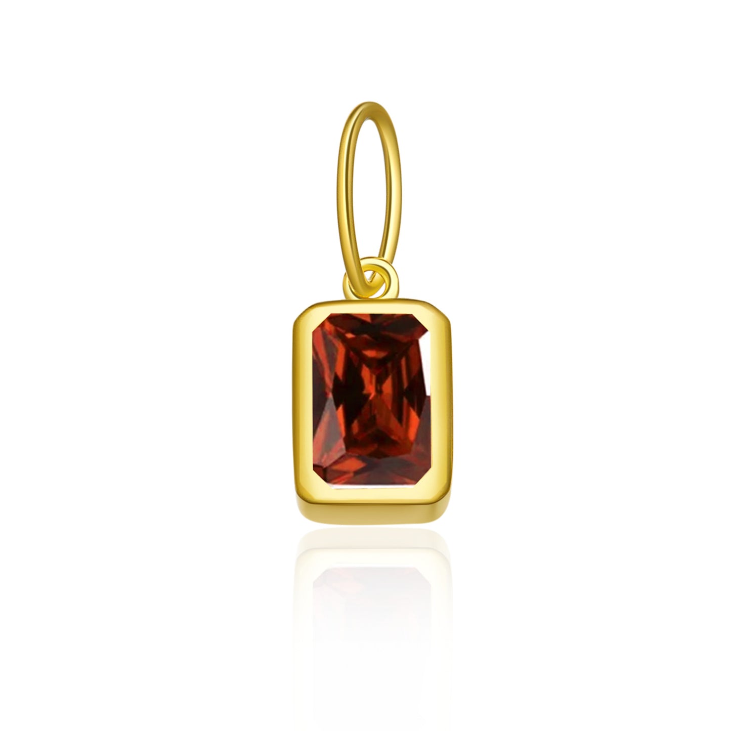 Women's Birthstone Sterling Sier Parts Square Zircon Pendants