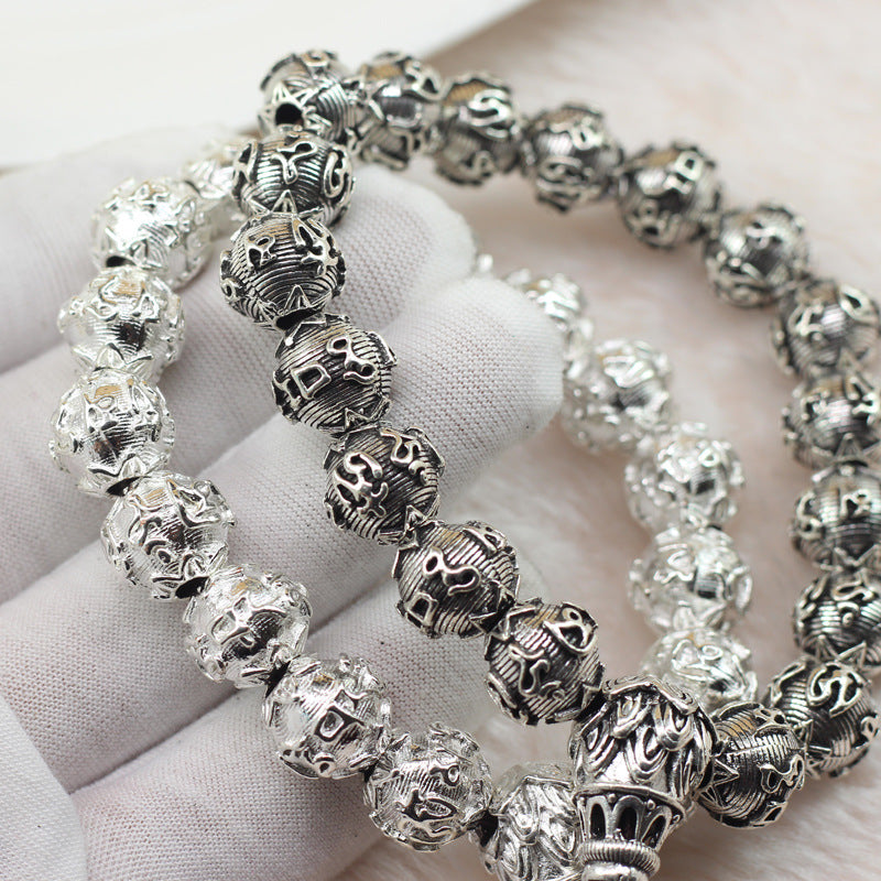 Six Words Mantra Round Beads Single Rings