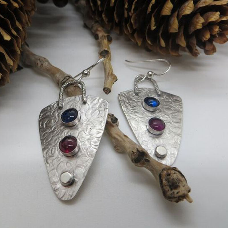 Durable Drop-shaped Blue Gem Handmade Drop Rings